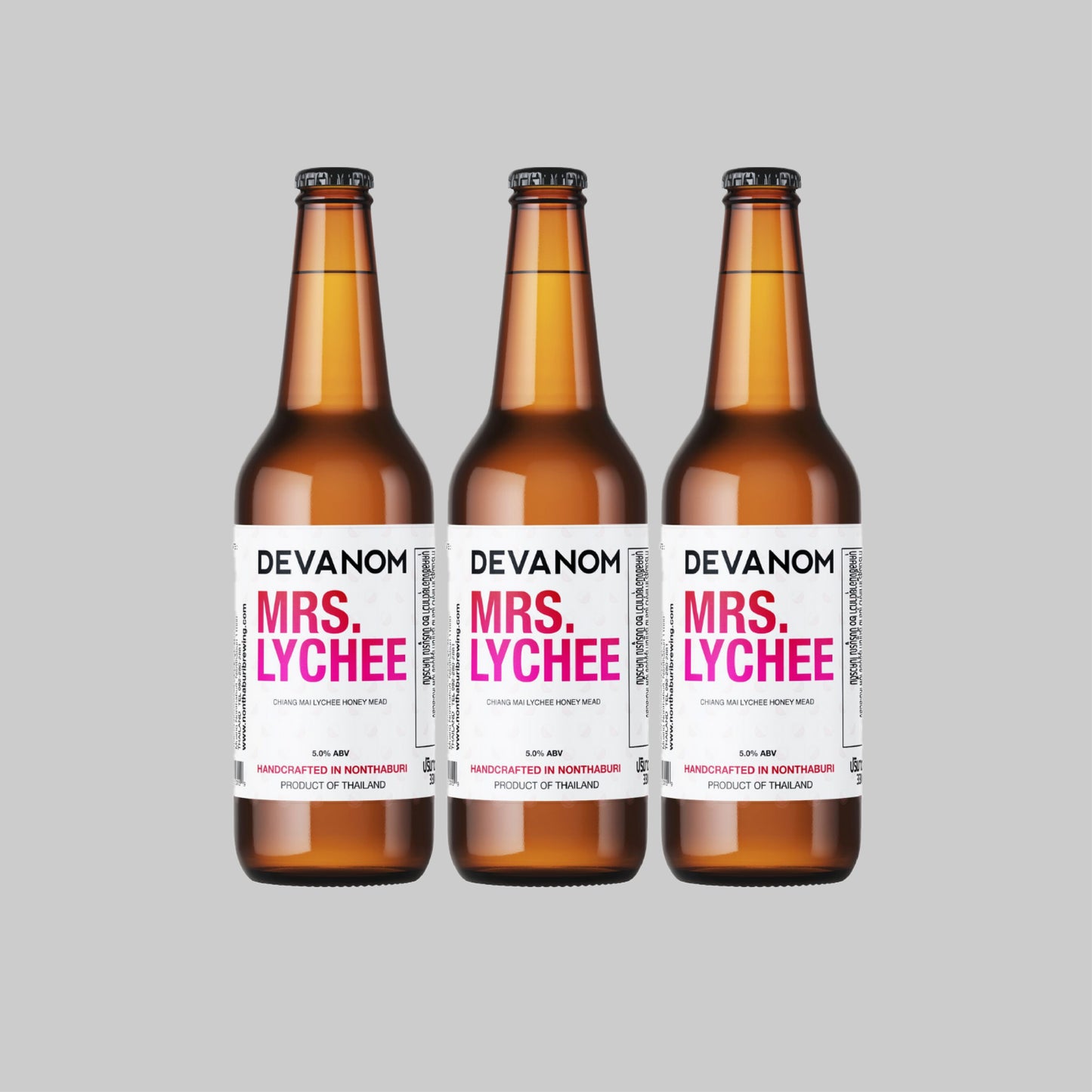 Devanom Mrs. Lychee Honey Mead Bottle 330ml 5.0% (Pack of 3) - Time2Drink