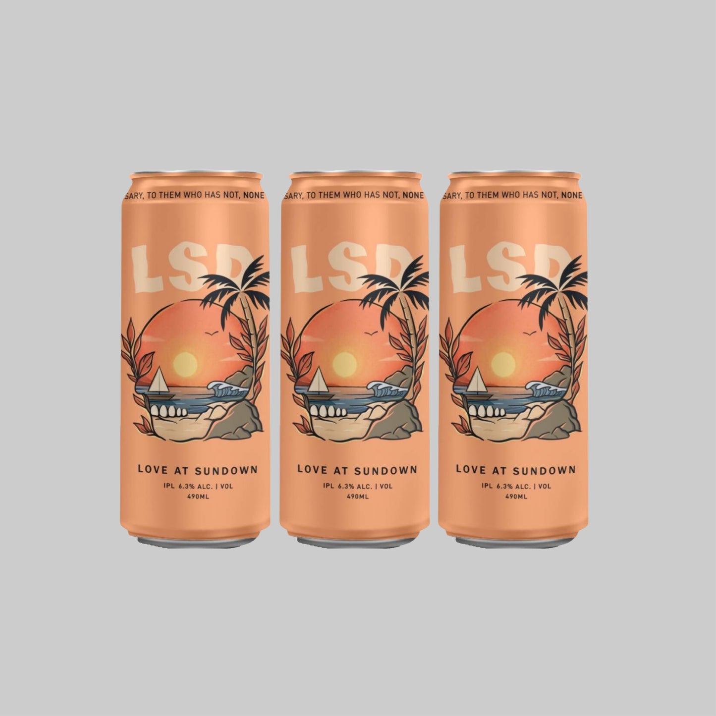 Hoppy Folks Love at Sundown (LSD) IPL Can 490ml 6.3% (Pack of 3) - Time2Drink