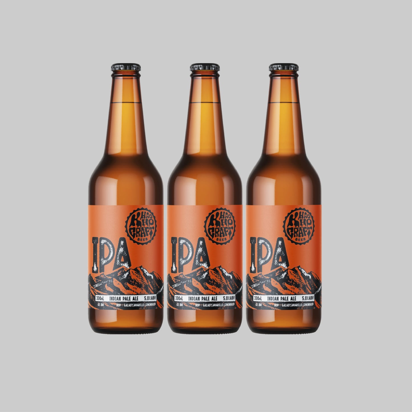 KhaoKho Craft IPA Bottle 330ml 5.8% (Pack of 3) - Time2Drink