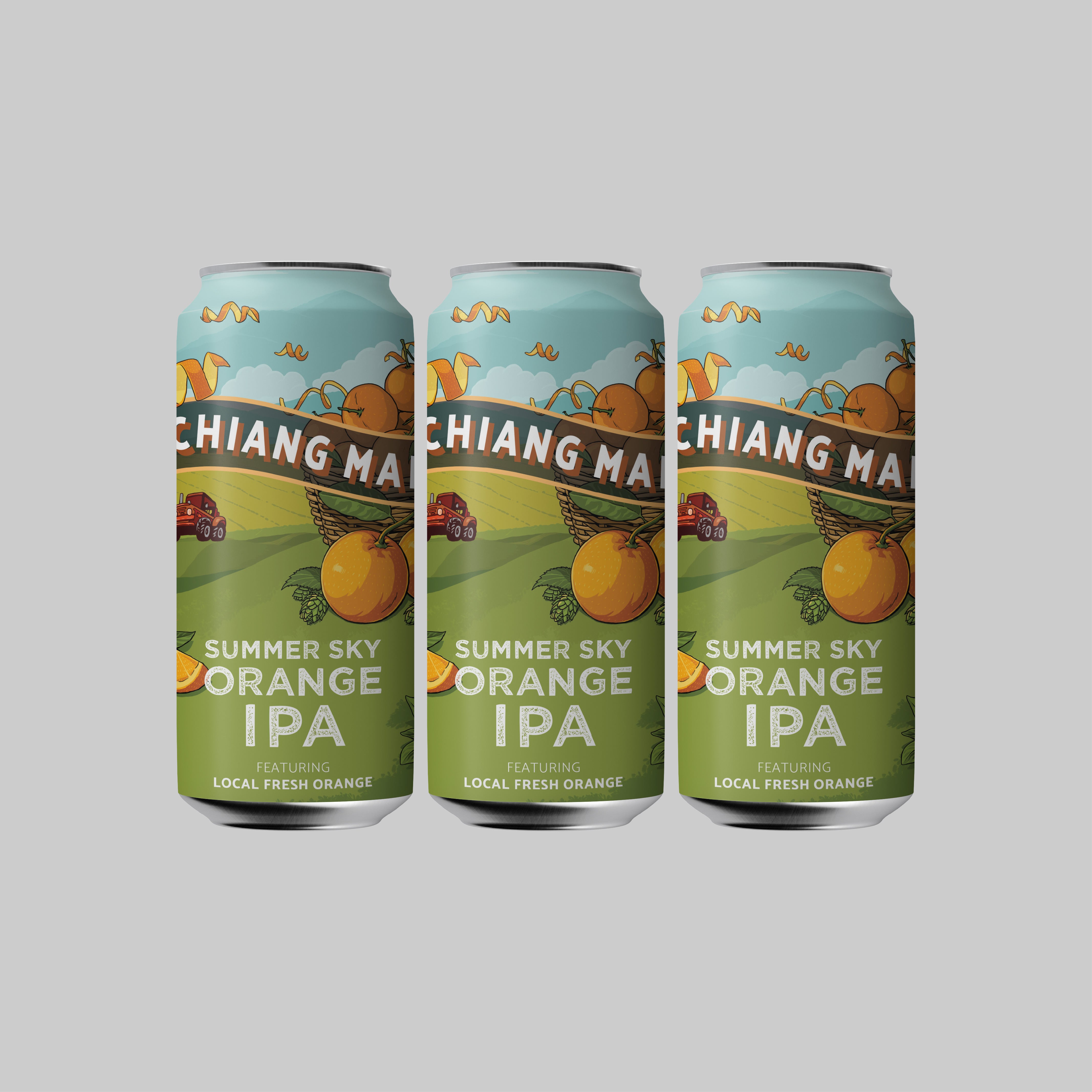 Chiang Mai Summer Sky Orange IPA Can 490ml 6.5% (Pack of 3) - Time2Drink
