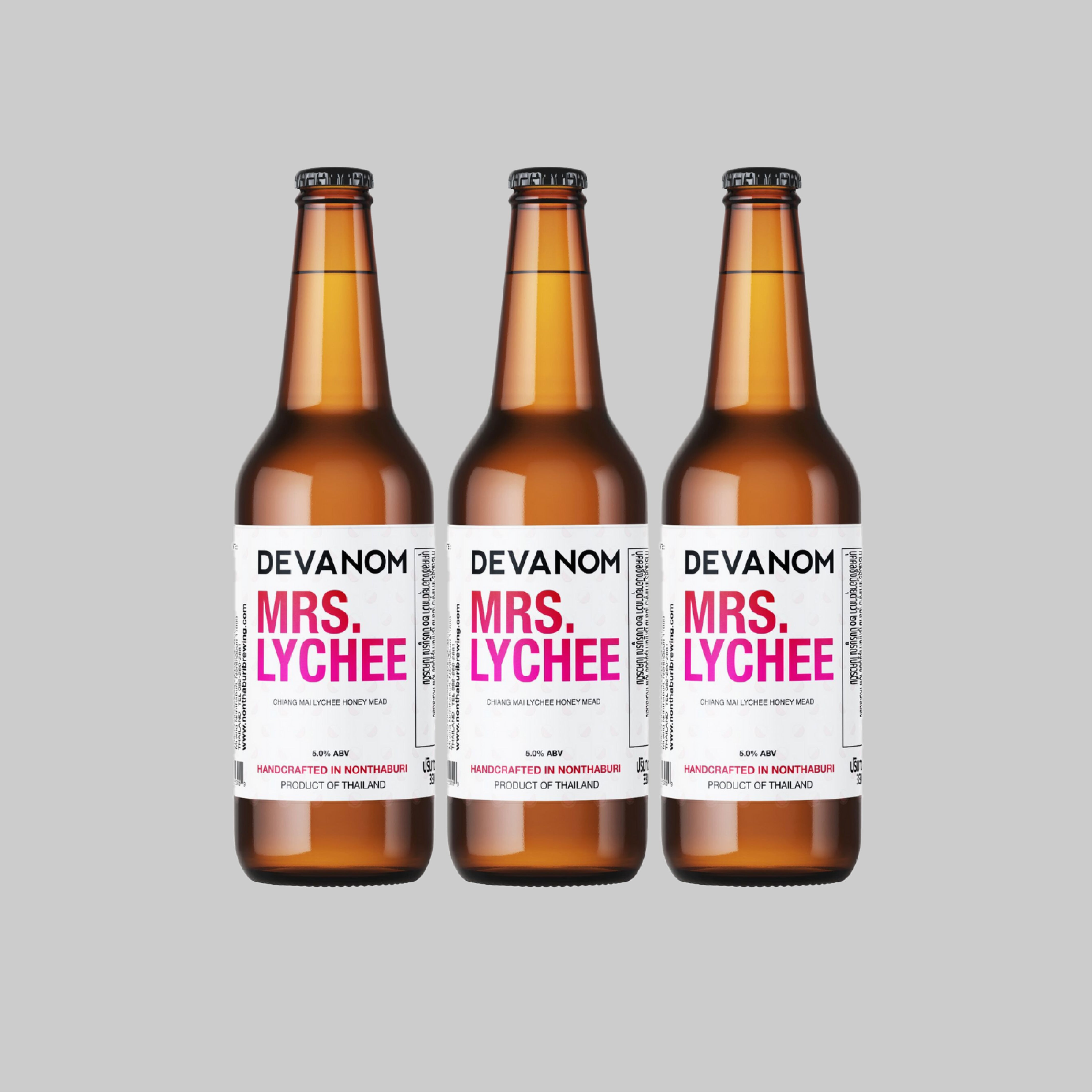 Devanom Mrs. Lychee Honey Mead Bottle 330ml 5.0% (Pack of 3) - Time2Drink