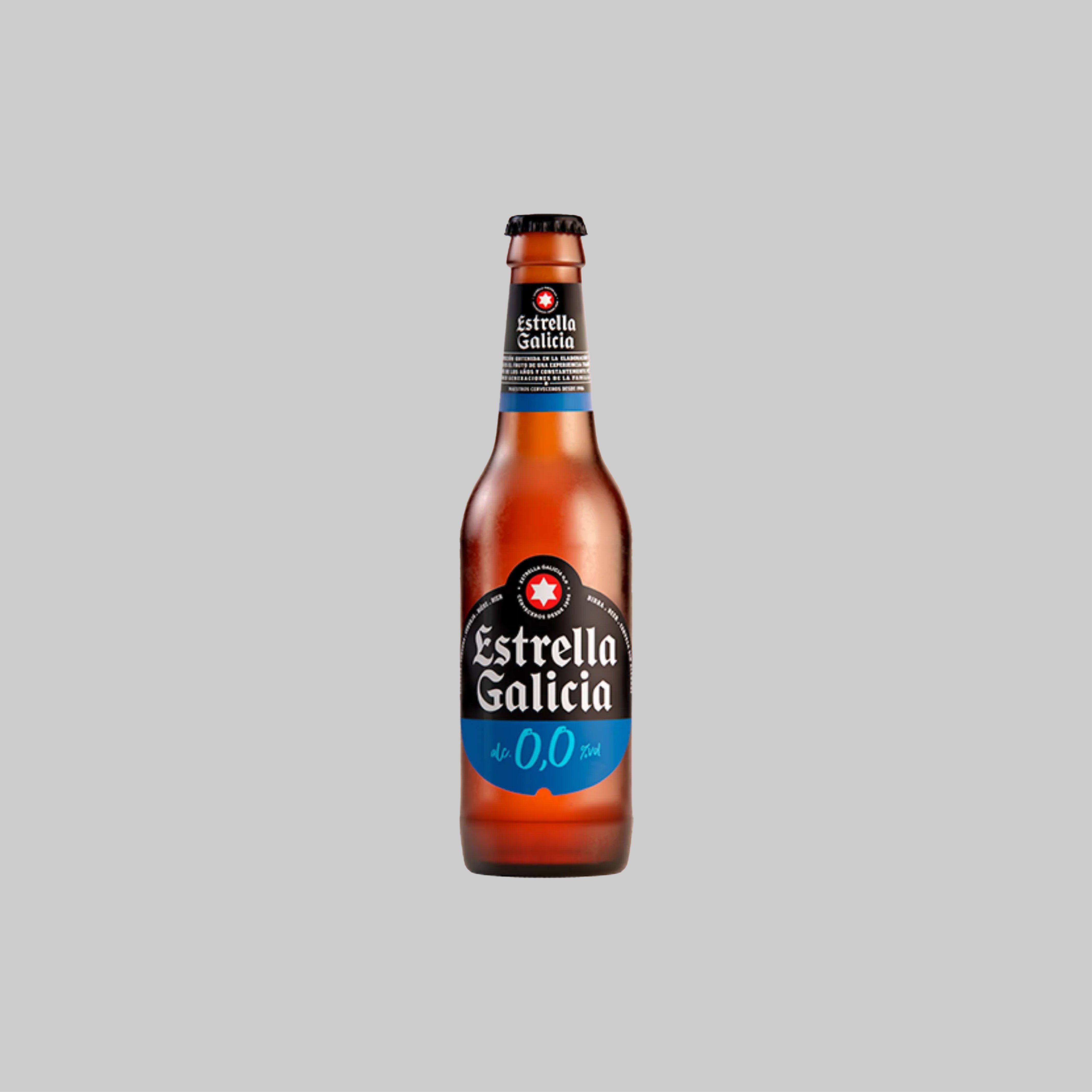 Estrella Galicia 0.0 Non‑Alcoholic Lager Bottle 330ml 0.0% | Time2Drink