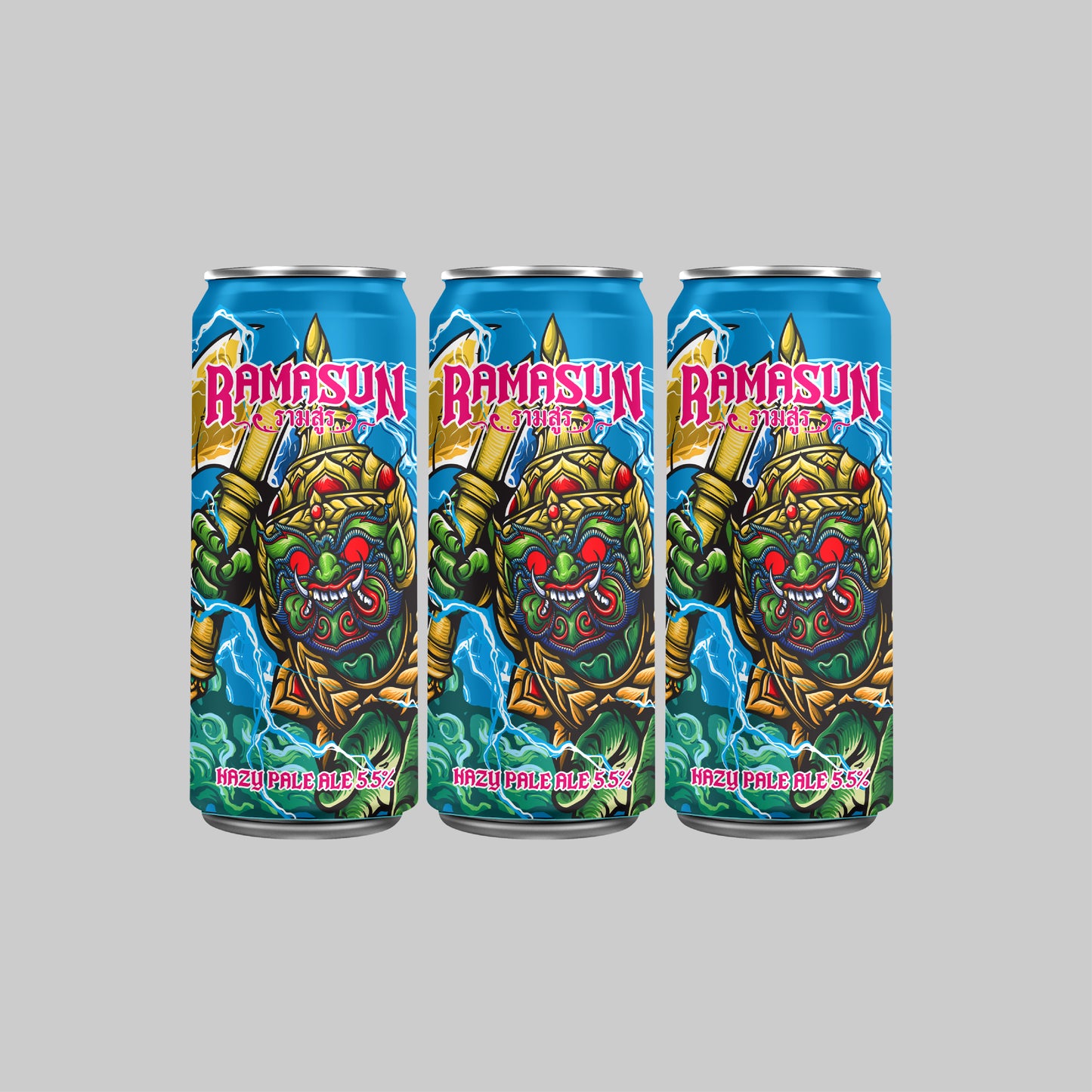 Happy Thunder Ramasun Hazy Pale Ale Can 490ml 5.5% (Pack of 3) - Time2Drink