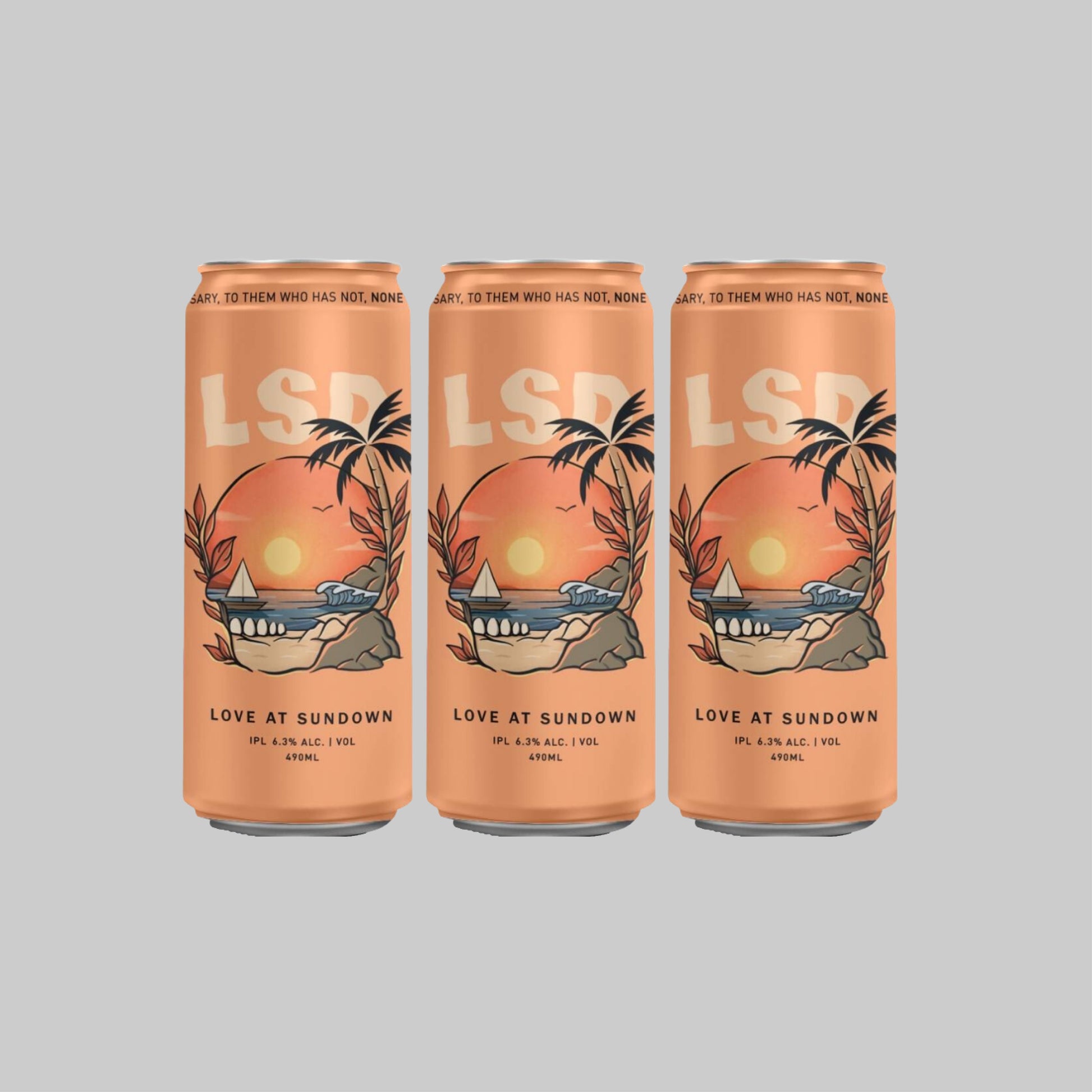 Hoppy Folks Love at Sundown (LSD) IPL Can 490ml 6.3% (Pack of 3) - Time2Drink