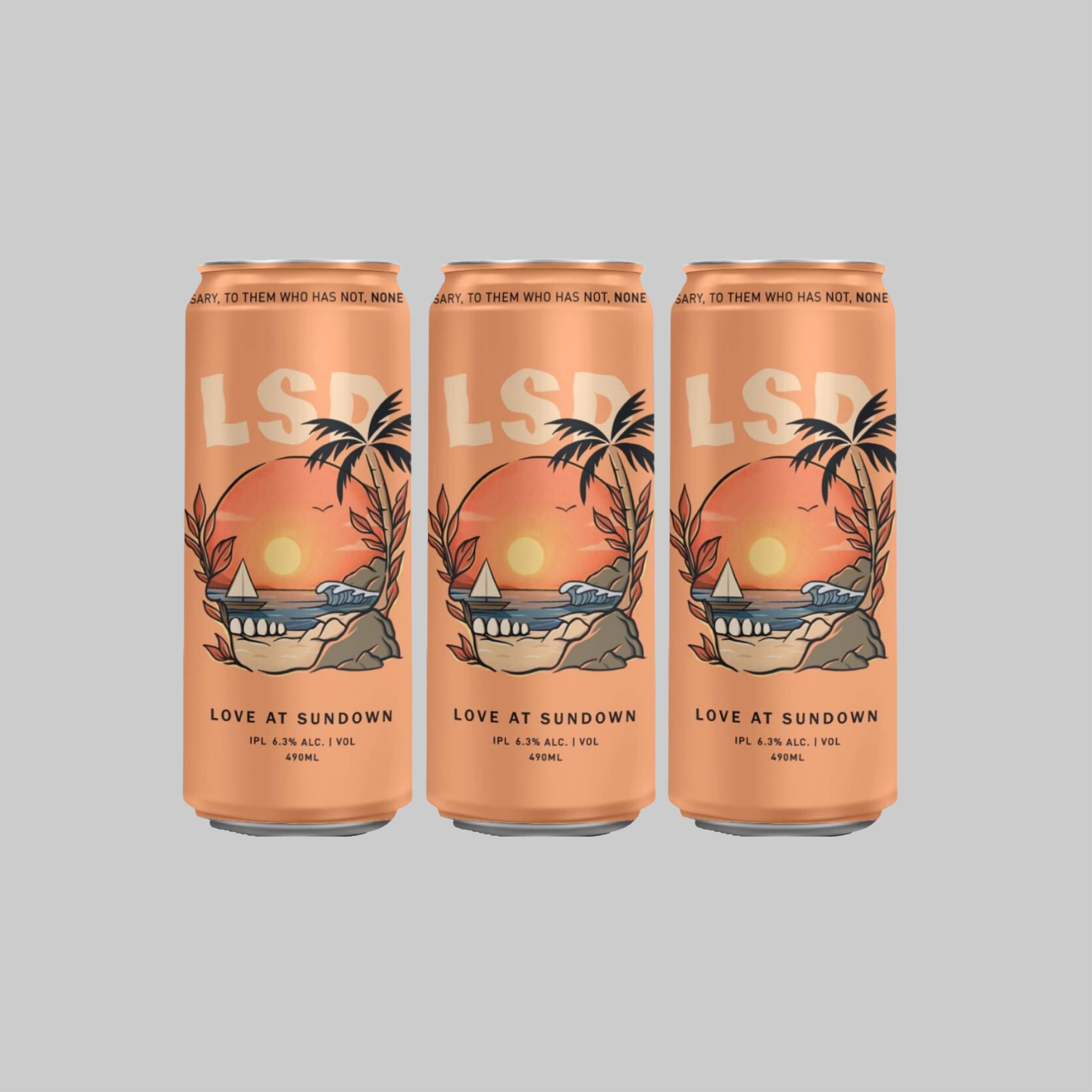 Hoppy Folks Love at Sundown (LSD) IPL Can 490ml 6.3% (Pack of 3) - Time2Drink