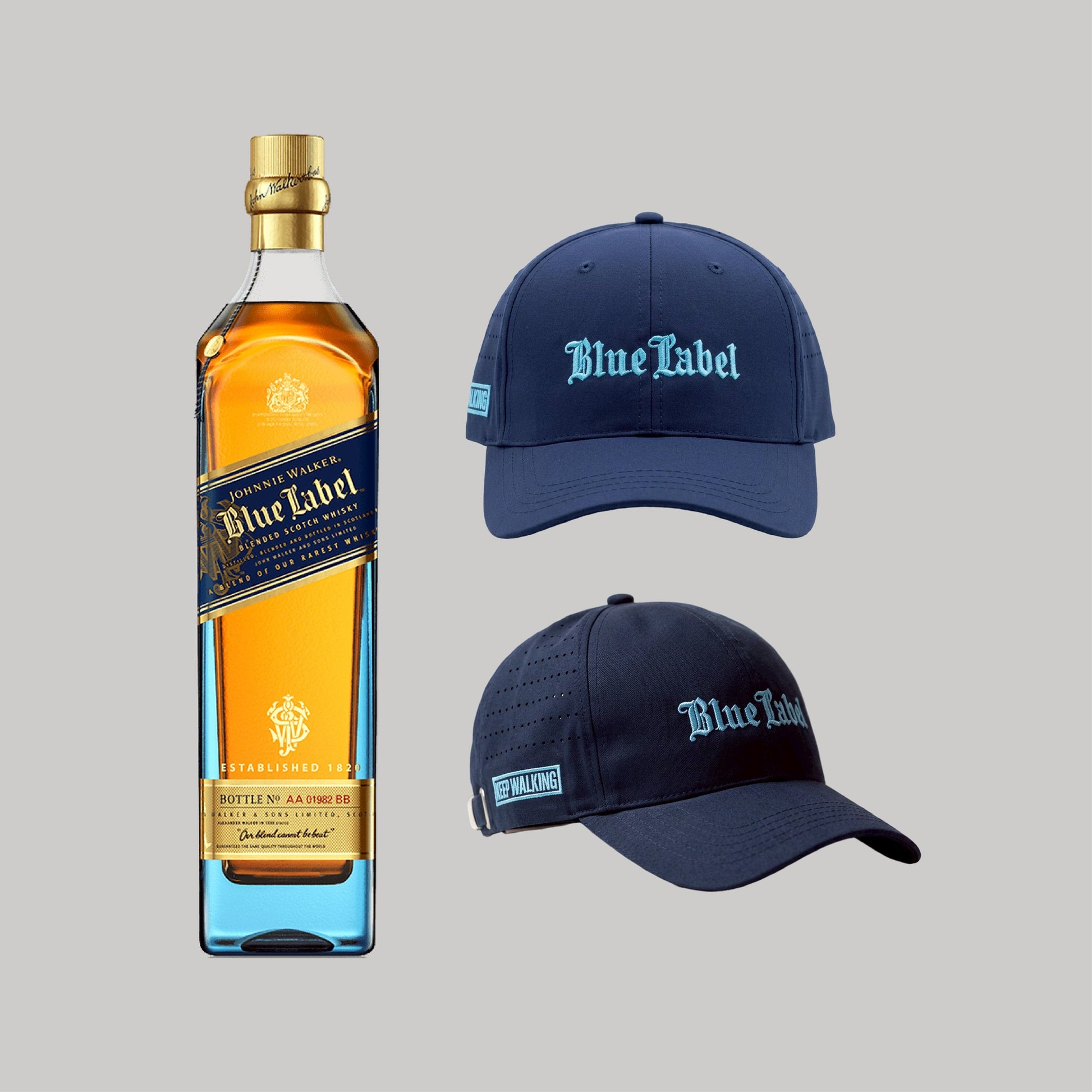 Johnnie Walker Blue Label Blended Scotch Whisky 750ml 40.0% (Free JW Blue Golf Cap) | TIME2DRINK