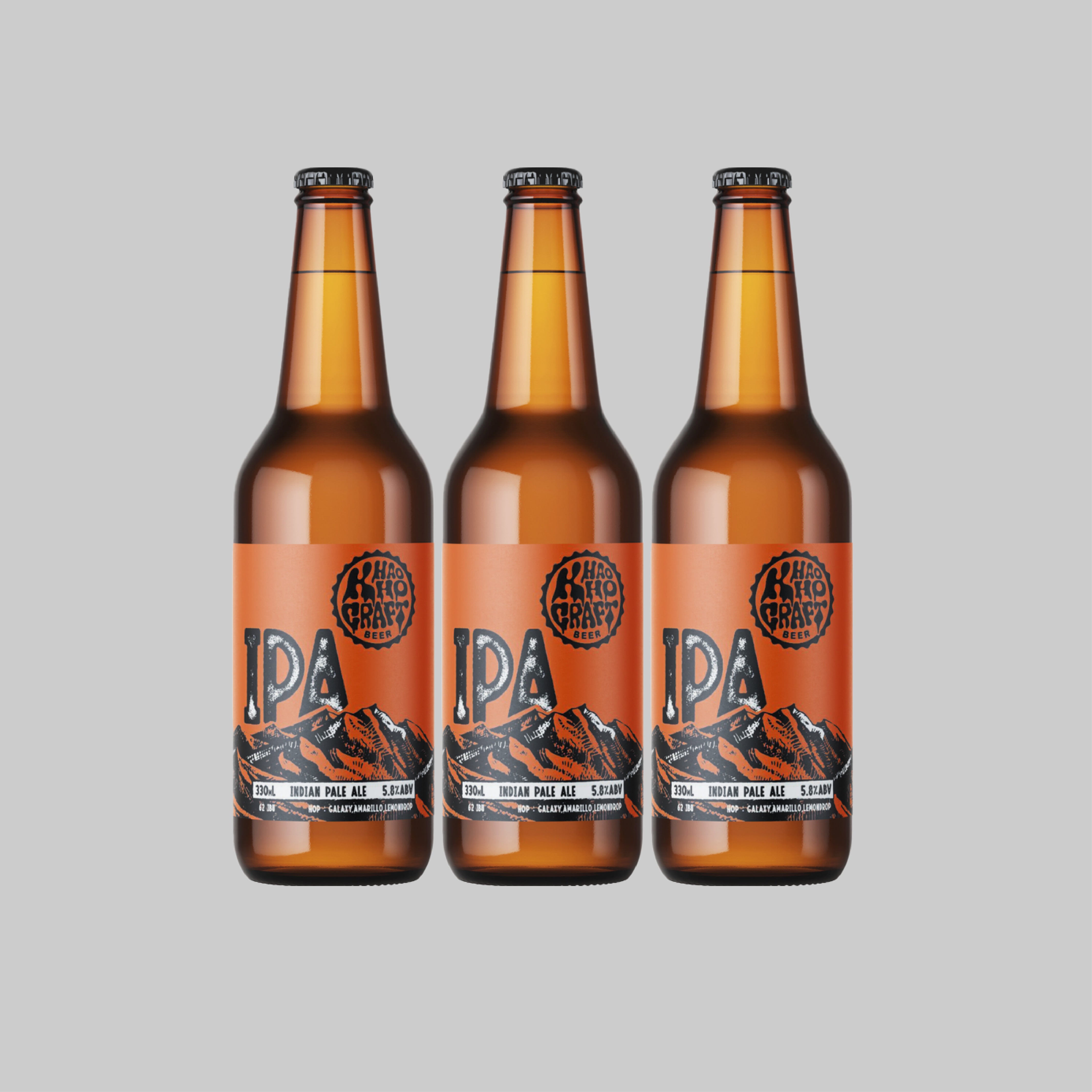KhaoKho Craft IPA Bottle 330ml 5.8% (Pack of 3) - Time2Drink