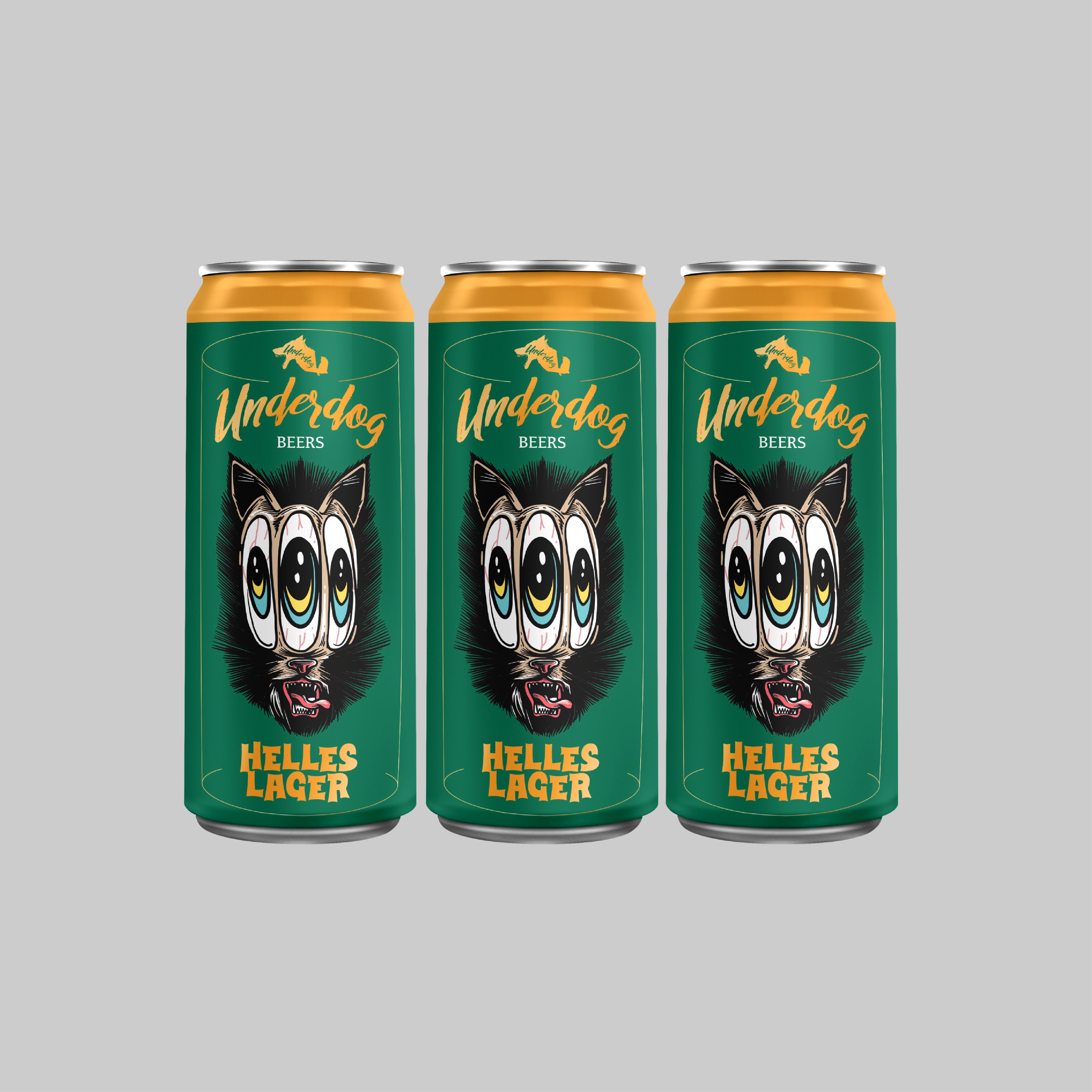 Underdog Helles Lager Can 490ml 5.0% (Pack of 3) - Time2Drink