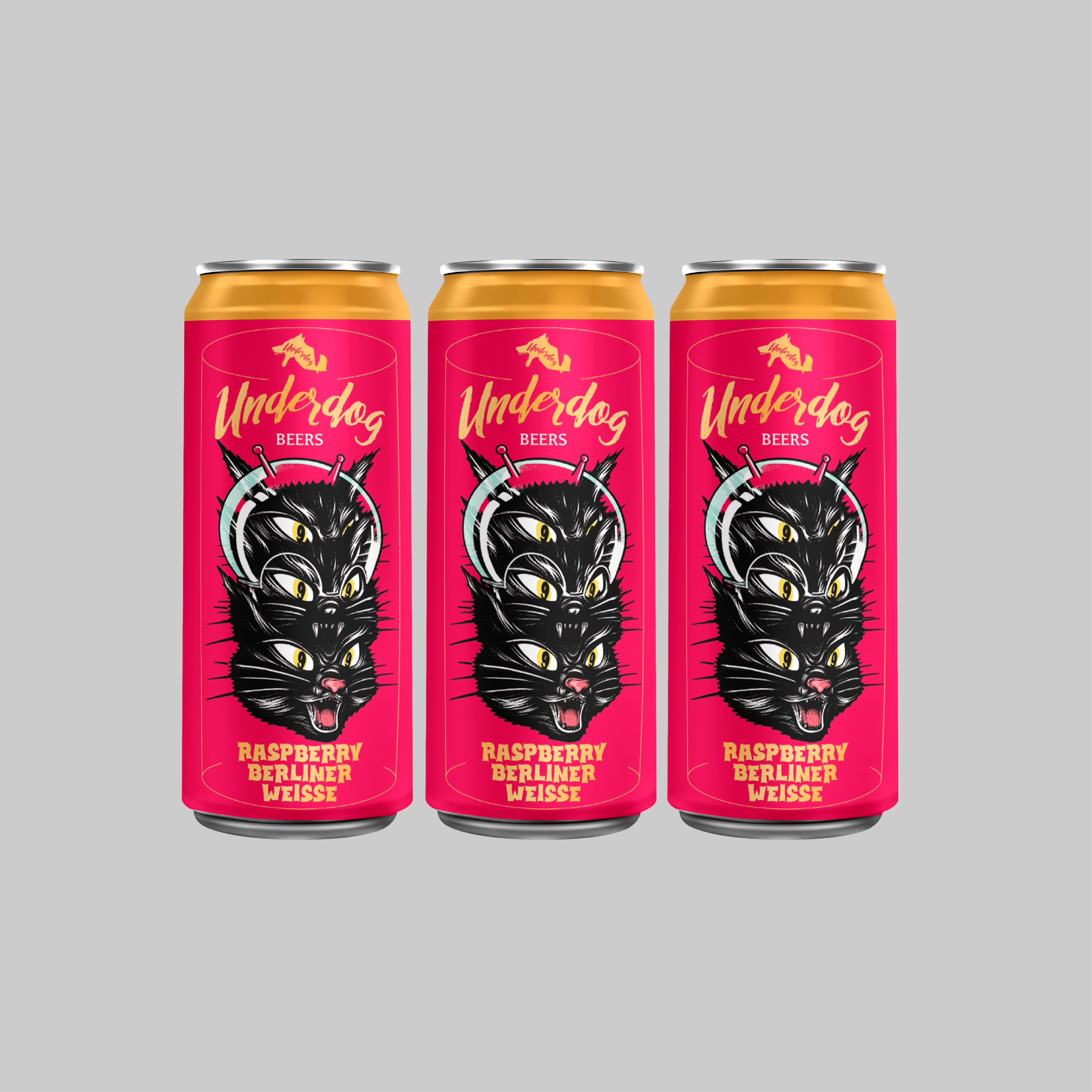 Underdog Raspberry Berliner Weisse Can 490ml 3.4% (Pack of 3) - Time2Drink