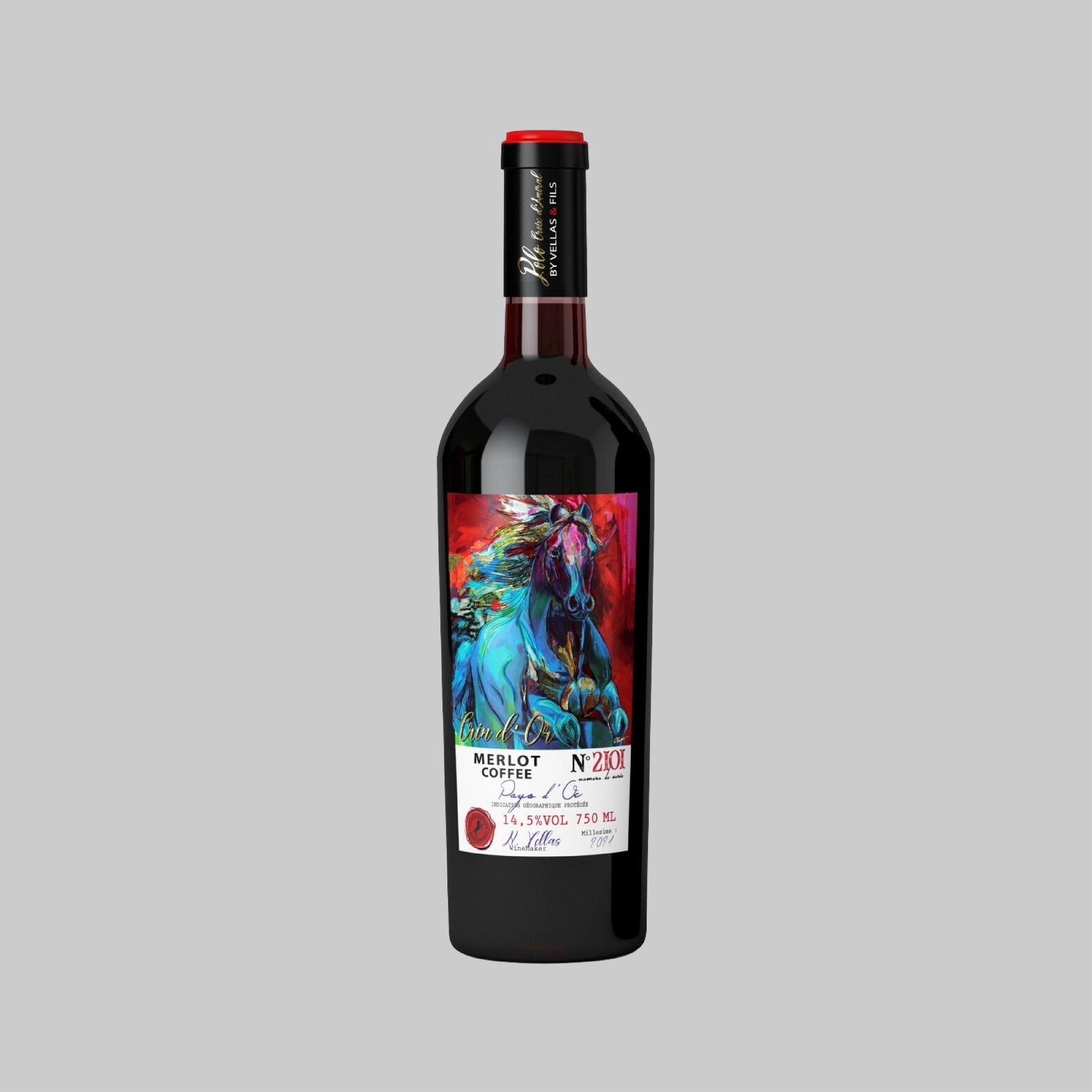 Vignobles Vellas Crin d’Or Merlot Coffee IGP Pays d’Oc 2021 750ml 14.5% | Time2Drink