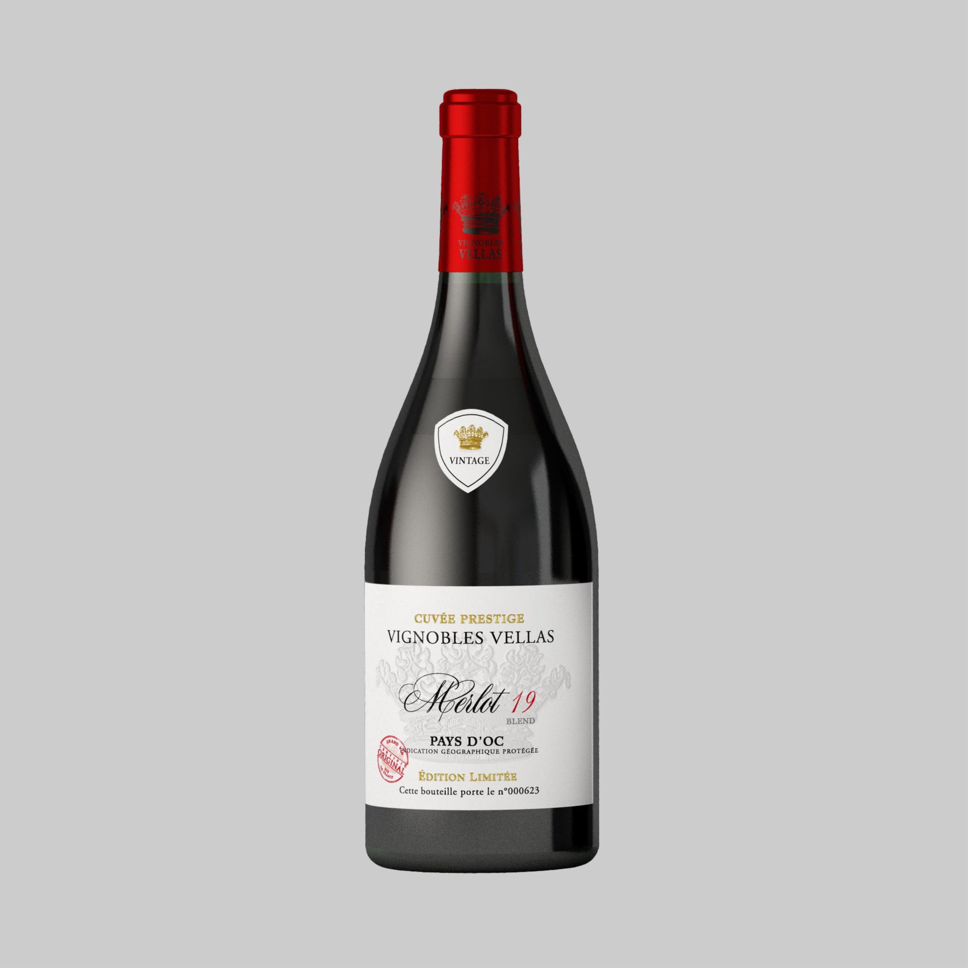 Vignobles Vellas Cuvée Prestige Merlot 19 Blend Pays d'Oc 750ml 15% - Time2Drink