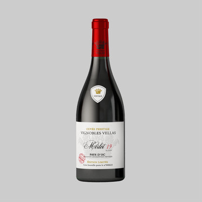 Vignobles Vellas Cuvée Prestige Merlot 19 Blend Pays d'Oc 750ml 15% - Time2Drink