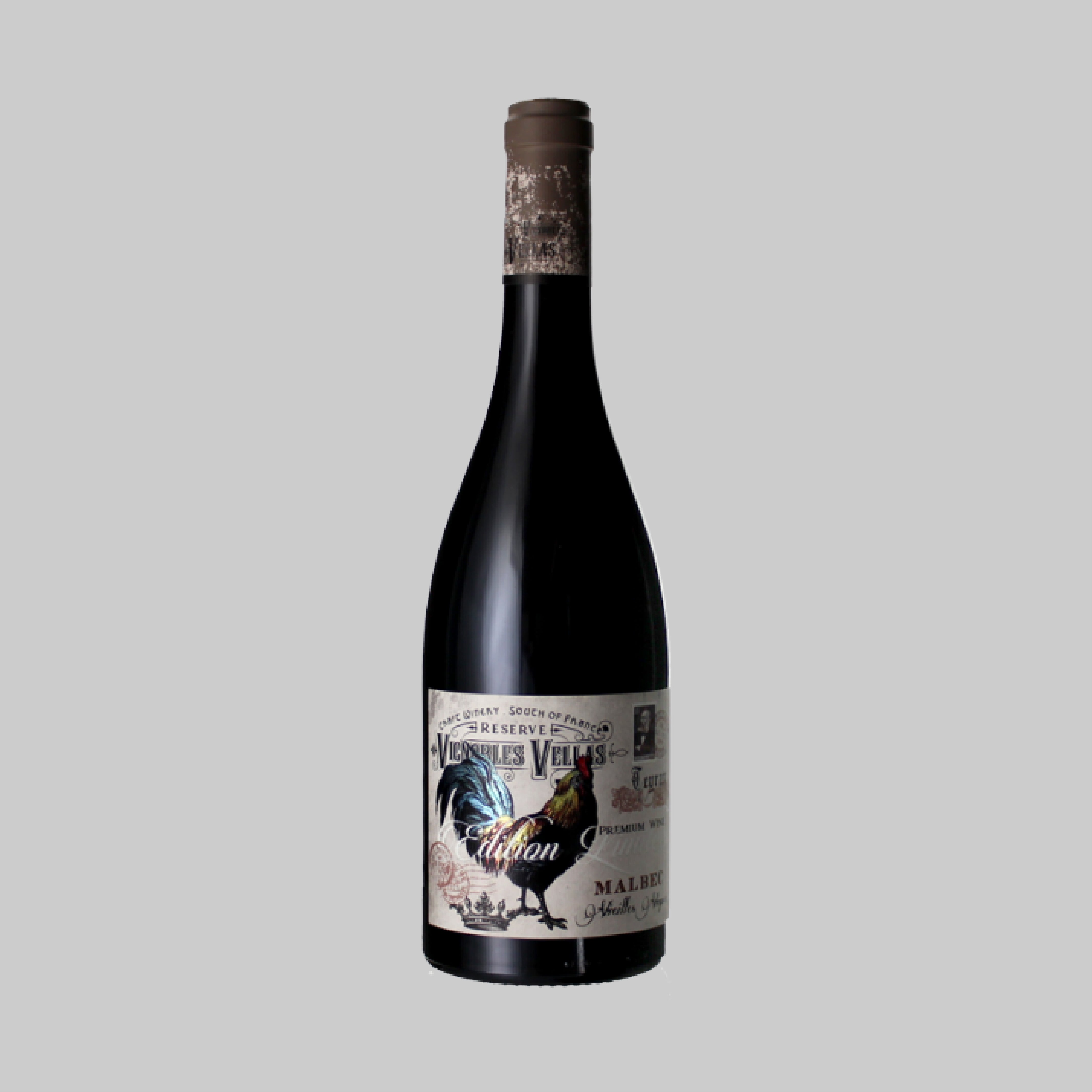 Vignobles Vellas Le Coq Malbec Pays d'Oc 2022 750ml 14% - Time2Drink